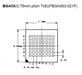 BGA56 ic socket for wellon programer 0.75mm pitch BGA56 adapter