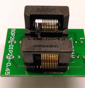 Simple SSOP20 to DIP20 IC test socket adapter SSOP20 0.65mm prog