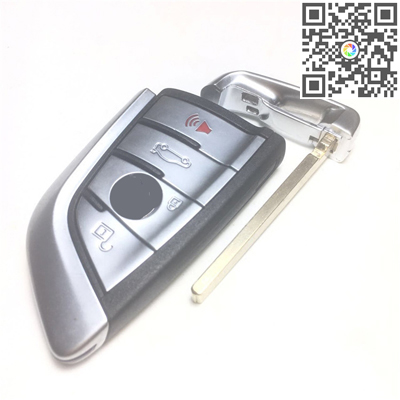 Remote Key 4 Buttons 315/433/868mhz Silver Side for BMW CAS4 F P - Click Image to Close