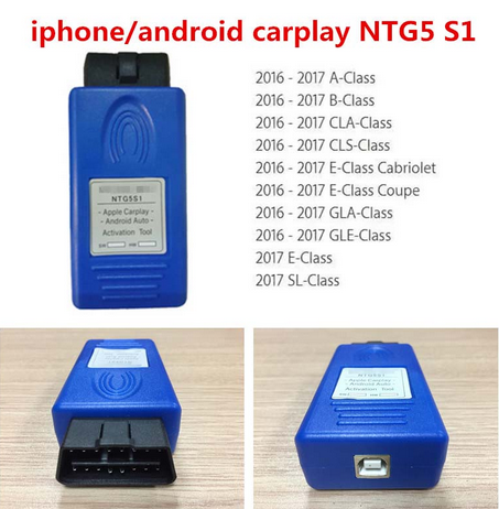 Outil D'activation OBD Pour Mercedes NTG5S1 - Compatible Classe A/B/E/SL/CLA/GLA/GLE/CLS 2016-2017 Pour Activer Apple CarPlay/Android Auto