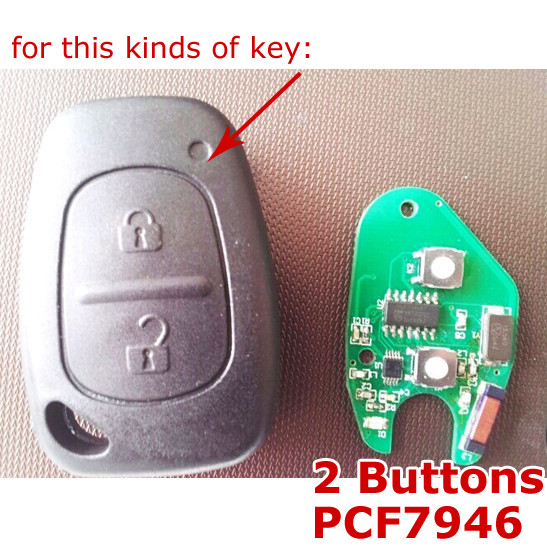 2 Buttons PCB (PCF7946) for Renault - Click Image to Close