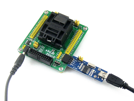 STM32 Programming Adapter for STM32L STM32F QFP64 Test Socket - Click Image to Close