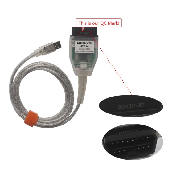 MINI VCI J2534 Cable for toyota TIS Techstream Mini VCI diagnost - Click Image to Close